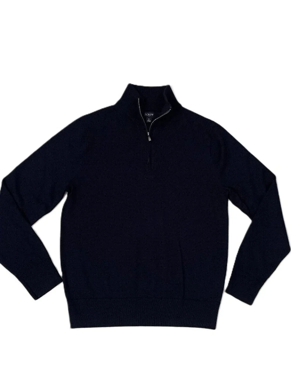 J.Crew Quarter Zip Sweater Men Small Merino Wool Blend Navy CA562 Lightweight